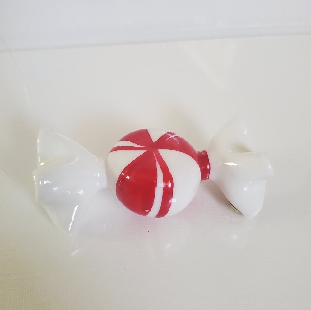 Glass Handmade Peppermint Candy Christmas Ornament
